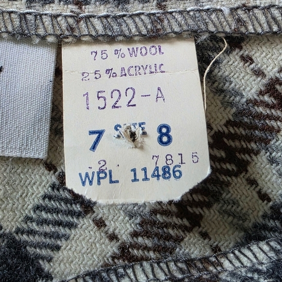 Vintage 50s/60s Patty Woodward A-line Plaid Wool Skirt, Size 7/8 - Picture 7 of 8